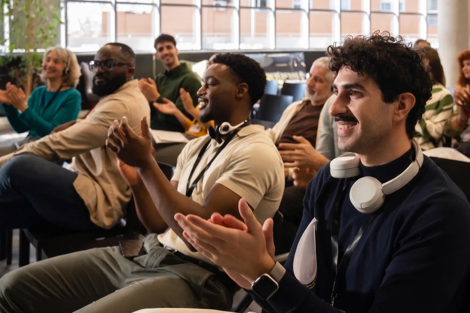 A SuperDebate club night crowd reacting to a round