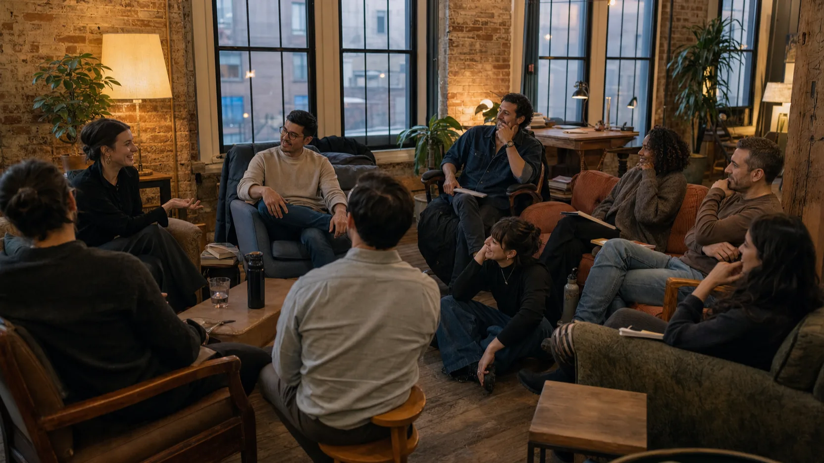 A welcoming debate club gathering for first-time participants
